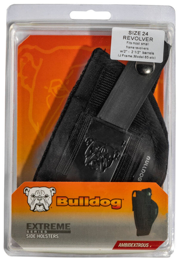 Bulldog FSN24 Extreme  OWB Black Nylon Belt Loop/Clip Fits S&W J Frame Fits 2-2.50 Barrel Ambidextrous”