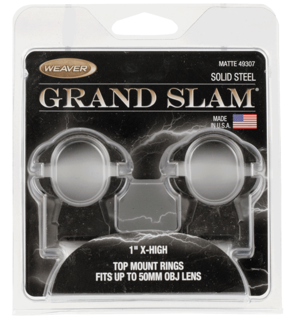 Weaver Mounts 49321 Grand Slam Scope Ring Set Silver Steel 1″ Tube Medium