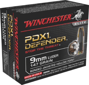 Winchester Ammo S9MMPDB1 PDX Defense 9mm Luger 147 gr Bonded Jacket Hollow Point 20rd Box