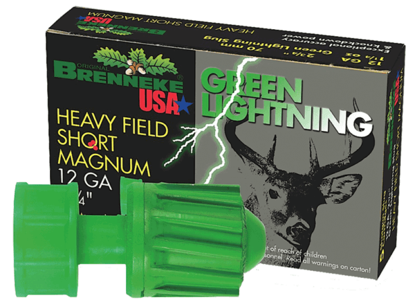 Brenneke SL122HFSGL Green Lightning 12 Gauge 2.75″ 1 1/4 oz Slug Shot 5rd Box