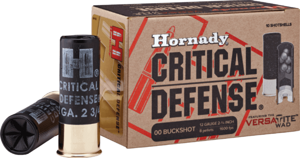 Hornady 86240 Critical Defense 12 Gauge 2.75″ Lead 8 Pellets 00 Buck 10rd Box