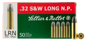 Sellier & Bellot SB32SWLA Handgun 32 S&W Long 100 gr Lead Round Nose (LRN) 50 Rd Box / 30 Cs