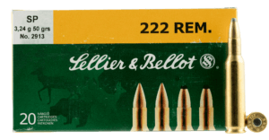 Sellier & Bellot SB222A Rifle 222 Rem 50 gr 3182 fps Soft Point (SP) 20 Bx/60 Cs