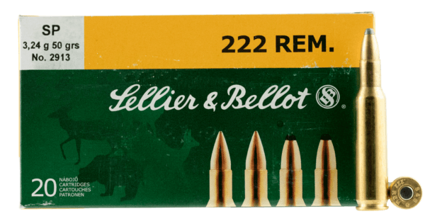 Sellier & Bellot SB222A Rifle 222 Rem 50 gr Soft Point (SP) 20 Rd Box / 60 Cs