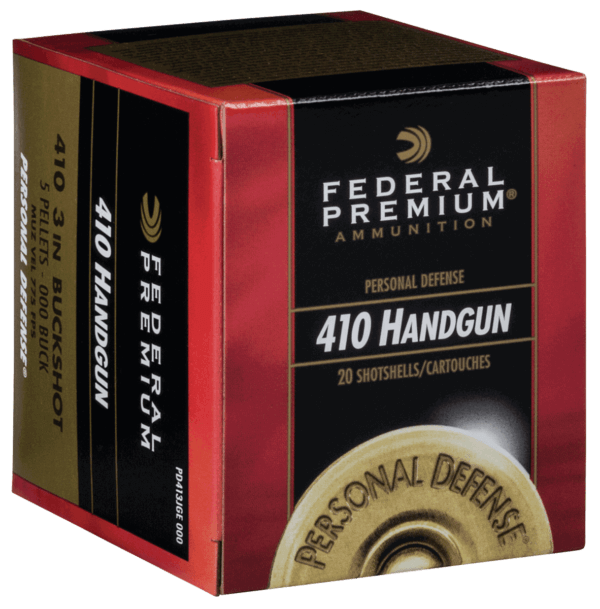 Federal PD413JGE000 Premium Personal Defense 410 Bore 3″ 5 Pellets 000 Buck Shot 20rd Box