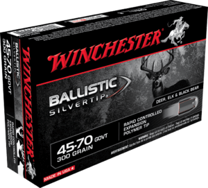 Winchester Ammo SBST4570 Ballistic Silvertip Hunting 45-70 Gov 300 gr Rapid Controlled Expansion Polymer Tip 20rd Box