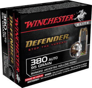 Winchester Ammo S380PDB Defender 380 ACP 95 gr Bonded Jacket Hollow Point 20rd Box
