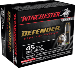 Winchester Ammo S45CPDB Defender 45 Colt (LC) 225 gr Bonded Jacket Hollow Point 20rd Box
