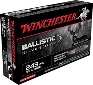 Winchester Ammo SBST243A Ballistic Silvertip 243 Win 95 gr Rapid Controlled Expansion Polymer Tip 20rd Box