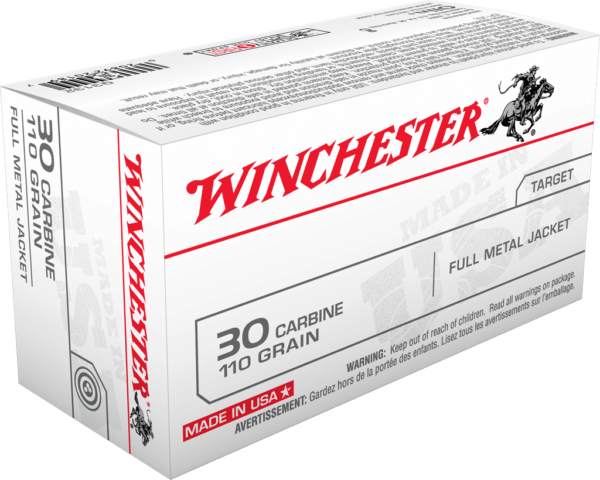 Winchester Ammo Q3132 USA 30 Carbine 110 gr Full Metal Jacket (FMJ) 50rd Box