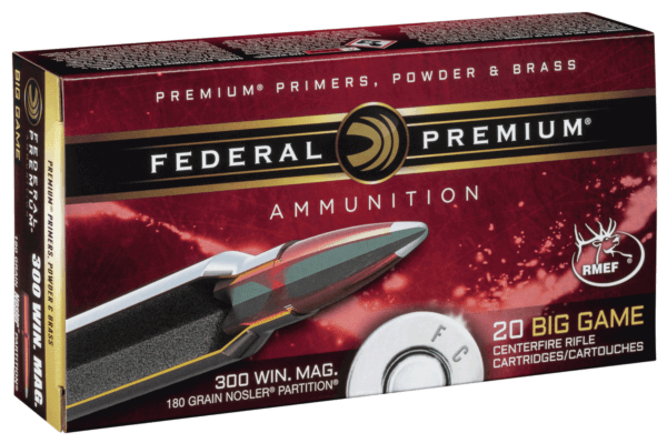 Federal P300WD2 Premium 300 Win Mag 180 gr Nosler Partition (NP) 20rd Box
