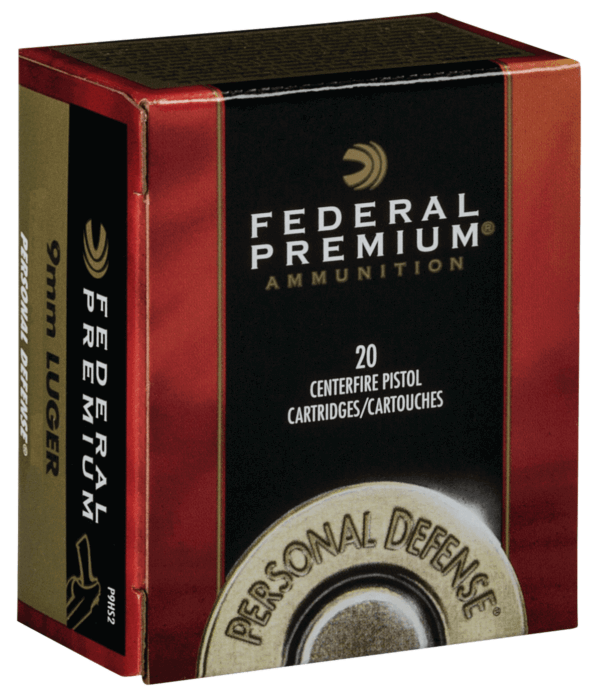 Federal P9HS2 Premium Personal Defense 9mm Luger 147 gr Hydra-Shok Jacketed Hollow Point 20rd Box