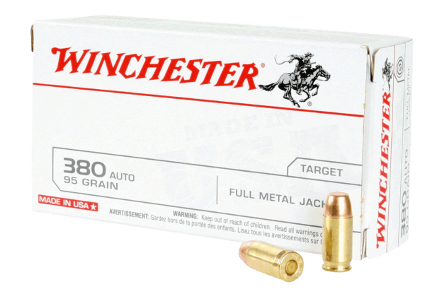 Winchester Ammo Q4206 USA 380 ACP 95 gr Full Metal Jacket (FMJ) 50rd Box