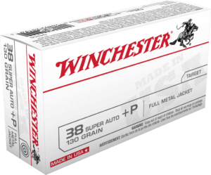 Winchester Ammo Q4205 USA Target 38 Super +P 130 gr Full Metal Jacket (FMJ) 50rd Box