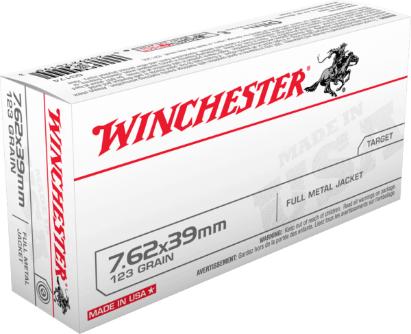 Winchester Ammo Q3174 USA 7.62x39mm 123 gr Full Metal Jacket (FMJ) 20rd Box