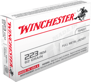 Winchester Ammo USA223R3 USA 223 Rem 62 gr Full Metal Jacket (FMJ) 20rd Box