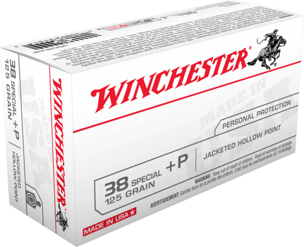 Winchester Ammo USA38JHP USA 38 Special +P 125 gr Jacketed Hollow Point (JHP) 50rd Box