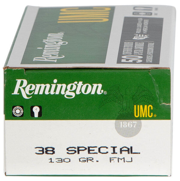 Remington Ammunition L38S11 UMC 38 Special 130 gr Full Metal Jacket (FMJ) 50rd Box