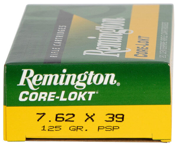 Remington Ammunition R762391 Core-Lokt 7.62x39mm 125 gr Pointed Soft Point (PSP) 20rd Box