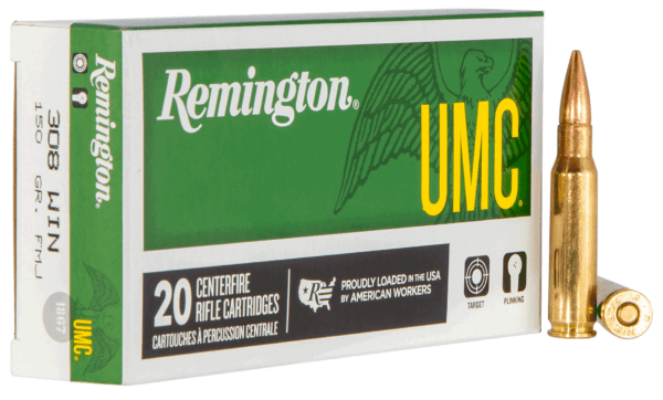 Remington Ammunition L308W4 UMC 308 Win 150 gr Full Metal Jacket (FMJ) 20rd Box