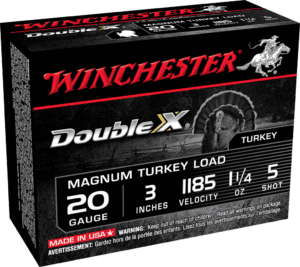 Winchester Ammo X203XCT5 Double X Magnum Turkey 20 Gauge 3″ 1 1/4 oz 1185 fps 5 Shot 10rd Box