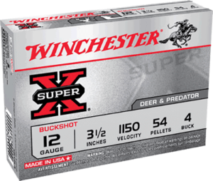 Winchester Ammo XB12L4 Super X 12 Gauge 3.50″ 54 Pellets 4 Buck Shot 5rd Box