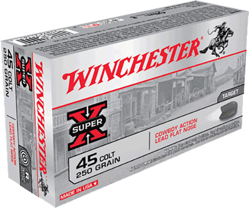 Winchester Ammo USA45CB Super-X 45 Colt (LC) 250 gr Lead Flat Nose (LFN) 50rd Box