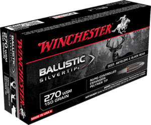 Winchester Ammo SBST2705A Ballistic Silvertip Hunting 270 WSM 150 gr Rapid Controlled Expansion Polymer Tip 20rd Box