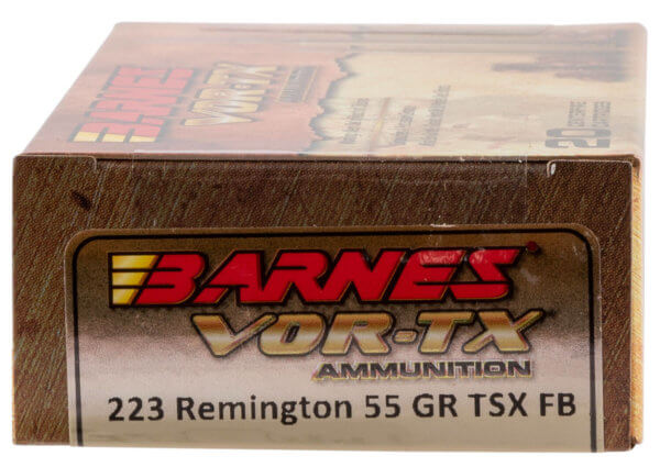 Barnes Bullets 21520 VOR-TX Rifle 223 Rem 55 gr TSX Flat Base 20rd Box