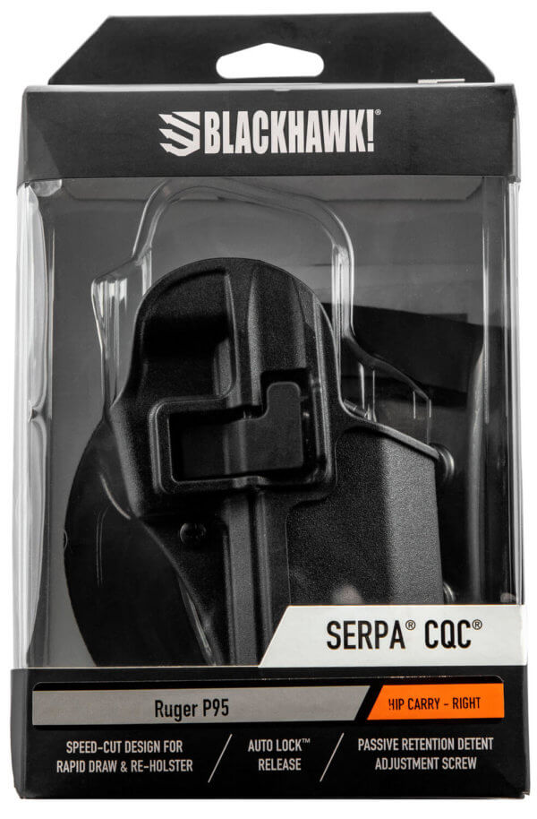 Blackhawk 410512BKR Serpa CQC Concealment Black Matte Polymer OWB Ruger P95 Right Hand