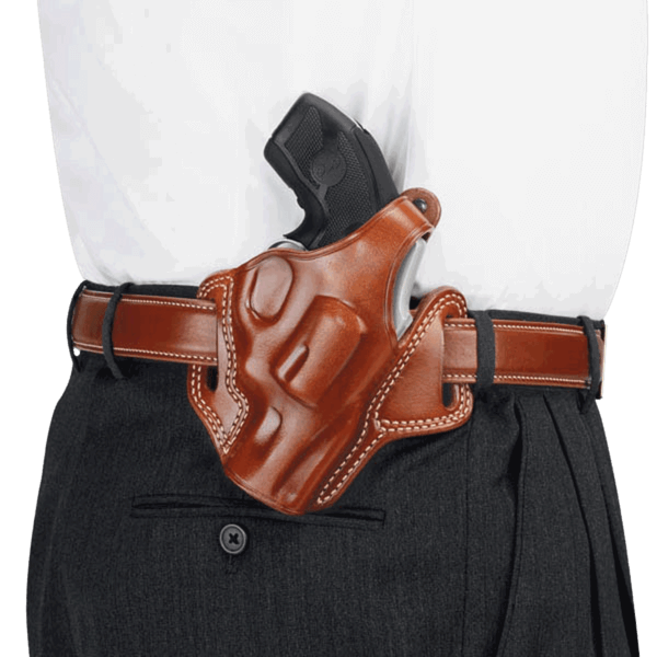 Galco FL104 Fletch  OWB Tan Leather Belt Slide Fits Ruger GP100 Fits S&W L Frame Right Hand