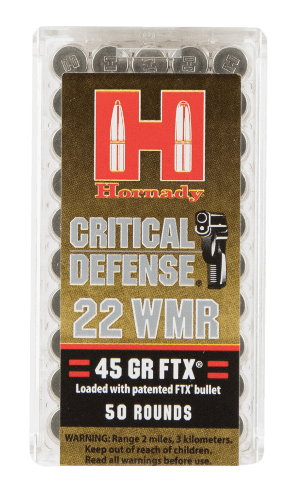 Hornady 83200 Critical Defense Rimfire 22 WMR 45 gr Flex Tip eXpanding (FTX) 50rd Box