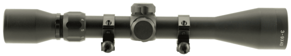 TruGlo TG-853940B Trushot Black Anodized 3-9x40mm 1″ Tube Duplex Reticle w/Rings