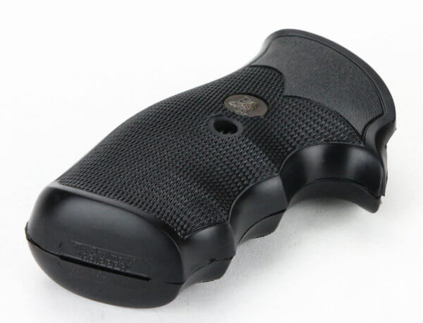 Pachmayr 03264 Gripper Grip Checkered Black Rubber with Finger Grooves for S&W K/L Frame with Square Butt