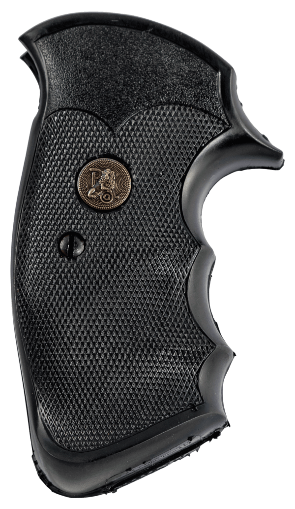 Pachmayr 03266 Gripper Grip Checkered Black Rubber with Finger Grooves for S&W K/L Frame with Round Butt