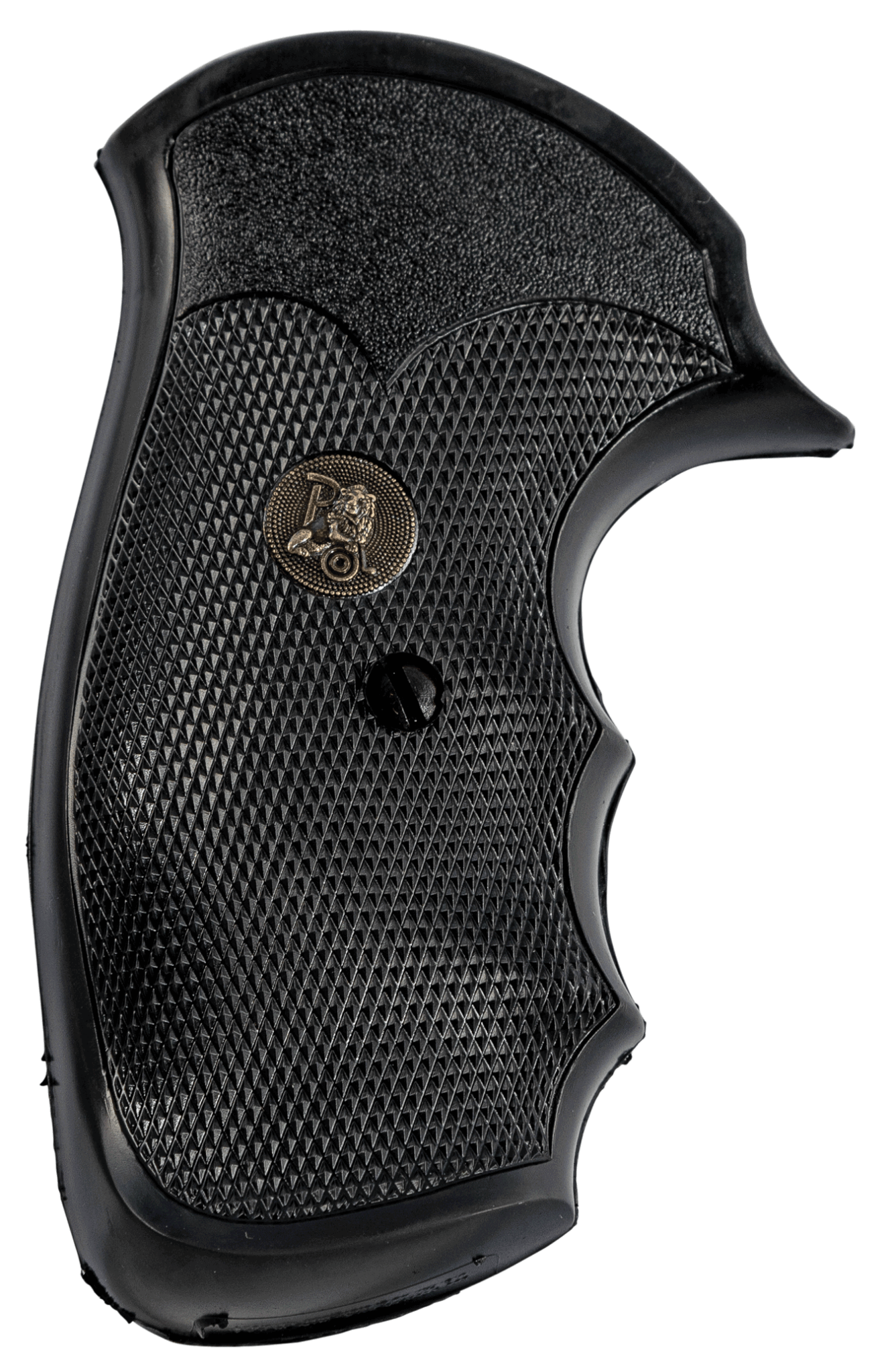 Pachmayr 03249 Gripper Grip Checkered Black Rubber with Finger Grooves for S&W J Frame with Round Butt