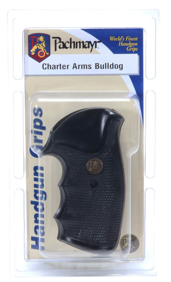 Pachmayr 02521 Gripper Grip Checkered Black Rubber with Finger Grooves for Charter Arms