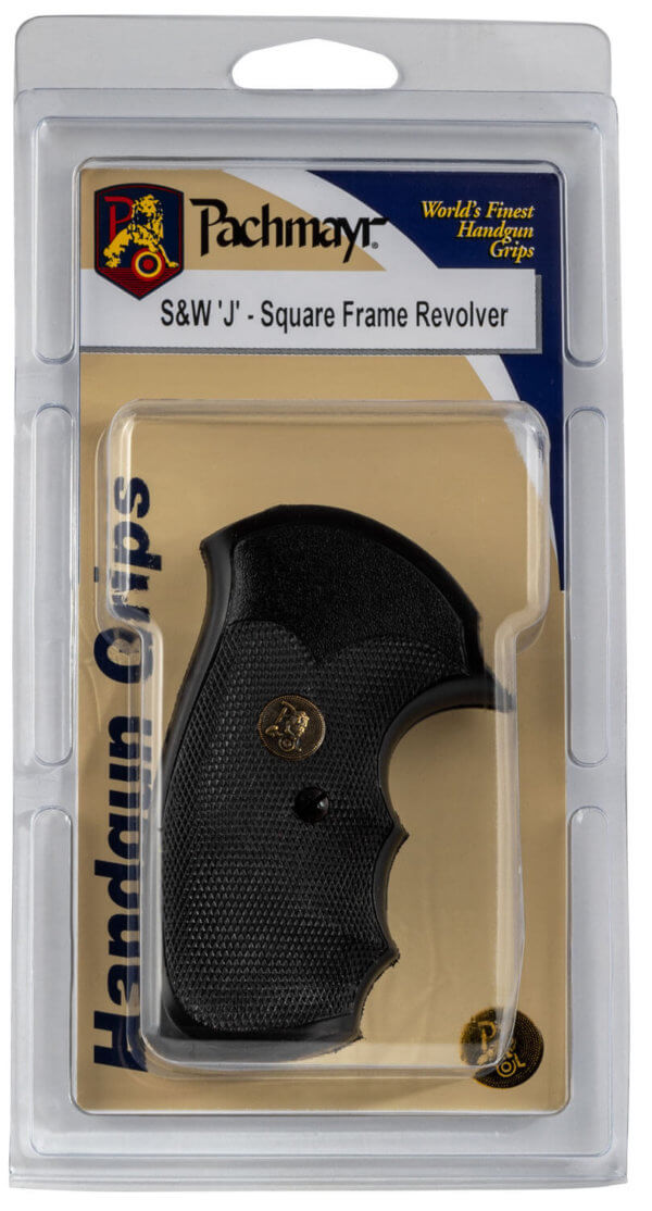 Pachmayr 03250 Gripper Pistol Grip S&W J Frame Square Butt Black Rubber