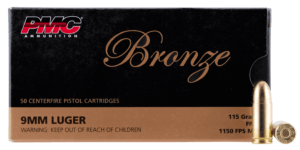PMC 9A Bronze 9mm Luger 115 gr Full Metal Jacket (FMJ) 50rd Box