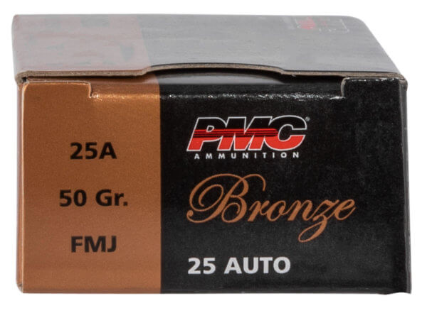 PMC 25A Bronze 25 ACP 50 gr Full Metal Jacket (FMJ) 50rd Box