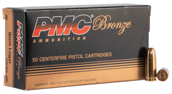 PMC 9B Bronze Target 9mm Luger 115 gr Jacketed Hollow Point (JHP) 50rd Box