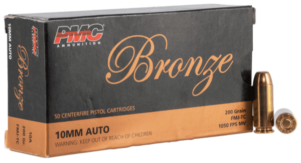 PMC 10A Bronze 10mm Auto 200 gr Full Metal Jacket Truncated-Cone (TCFMJ) 50rd Box