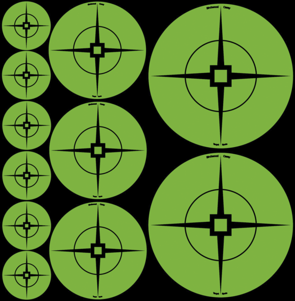 Birchwood Casey 33938 Target Spots Self-Adhesive Paper Crosshair Green 60-1″/30-2″/20-3″