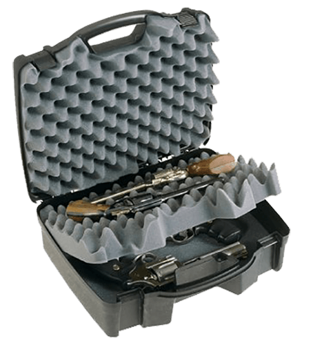 Plano 140300 Protector Pistol Case made of Polymer with Black Finish Heavy-Duty Latches Foam Padding & Lockable Tabs 11.50″ x 7.50″ x 2.75″ Interior Dimensions Holds Single Handgun