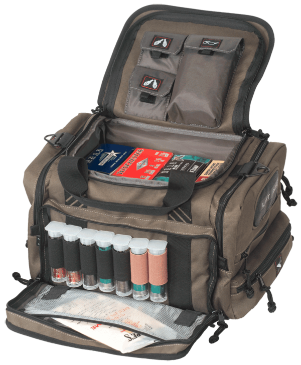 GPS Bags 1411SC Sporting Clays OD Green Nylon with Lockable Zippers Storage Pockets Pull-Out Rain Cover & Visual ID Storage System Holds 8-10 Shot Shell Boxes