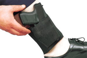 DeSantis Gunhide 062BAE1Z0 Apache Rig Ankle Black Elastic Velcro Compatible w/Glock 43/Walther PPS Right Hand