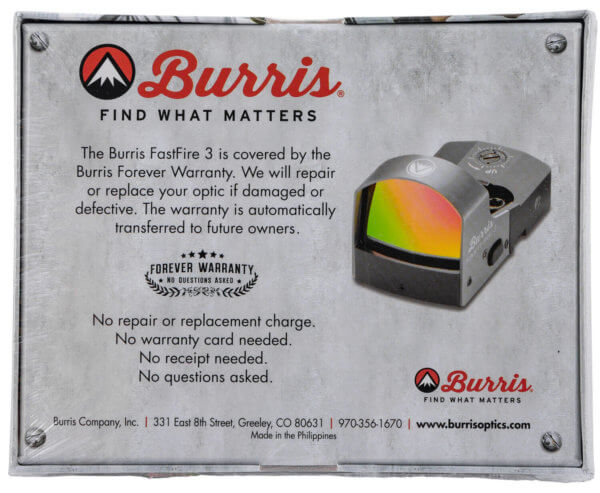 Burris 300234 FastFire III with Mount 1x 21x15mm 3 MOA Illuminated Red FastFire Dot CR1632 Lithium Black Matte