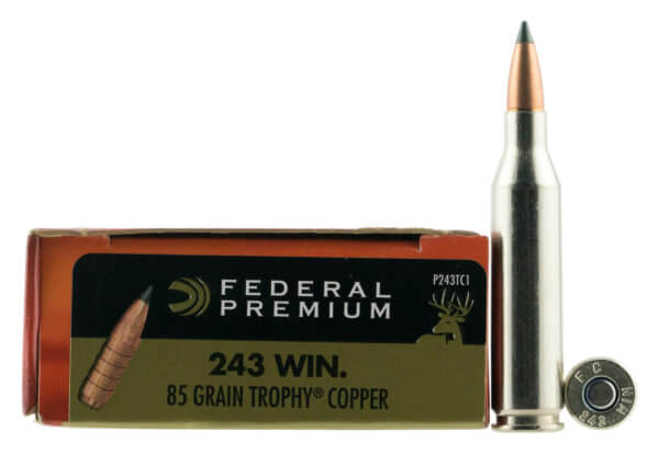 Federal P243TC1 Premium 243 Win 85 gr Trophy Copper (TC) 20rd Box