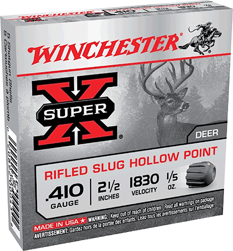 Winchester Ammo X41RS5VP Super X 410 Gauge 2.50″ 1/5 oz 1830 fps Rifled Slug Shot 15rd Box (Value Pack)