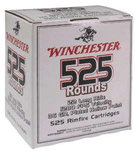Winchester Ammo 22LR525HP USA 22 LR 36 gr Copper Plated Hollow Point (CPHP) 5250 Rd Box / 1 Cs